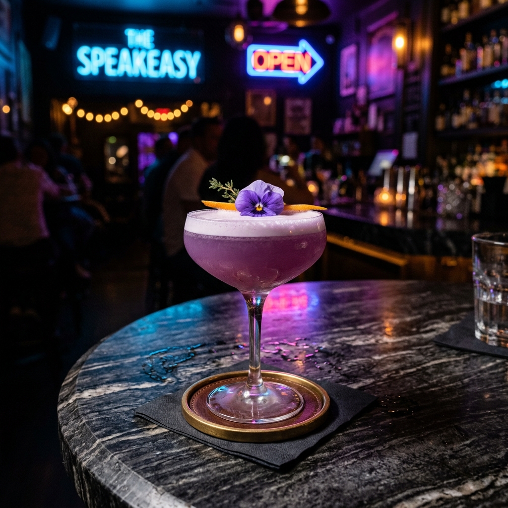 Close up of an artisanal cocktail